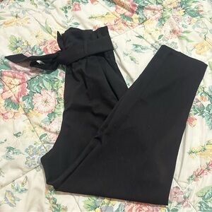 H&M - Black Pants with a Self Tie Bow - Size US 2